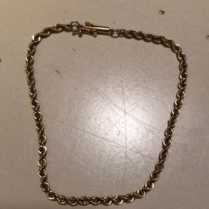 14k gold rope bracelet, 7 inches